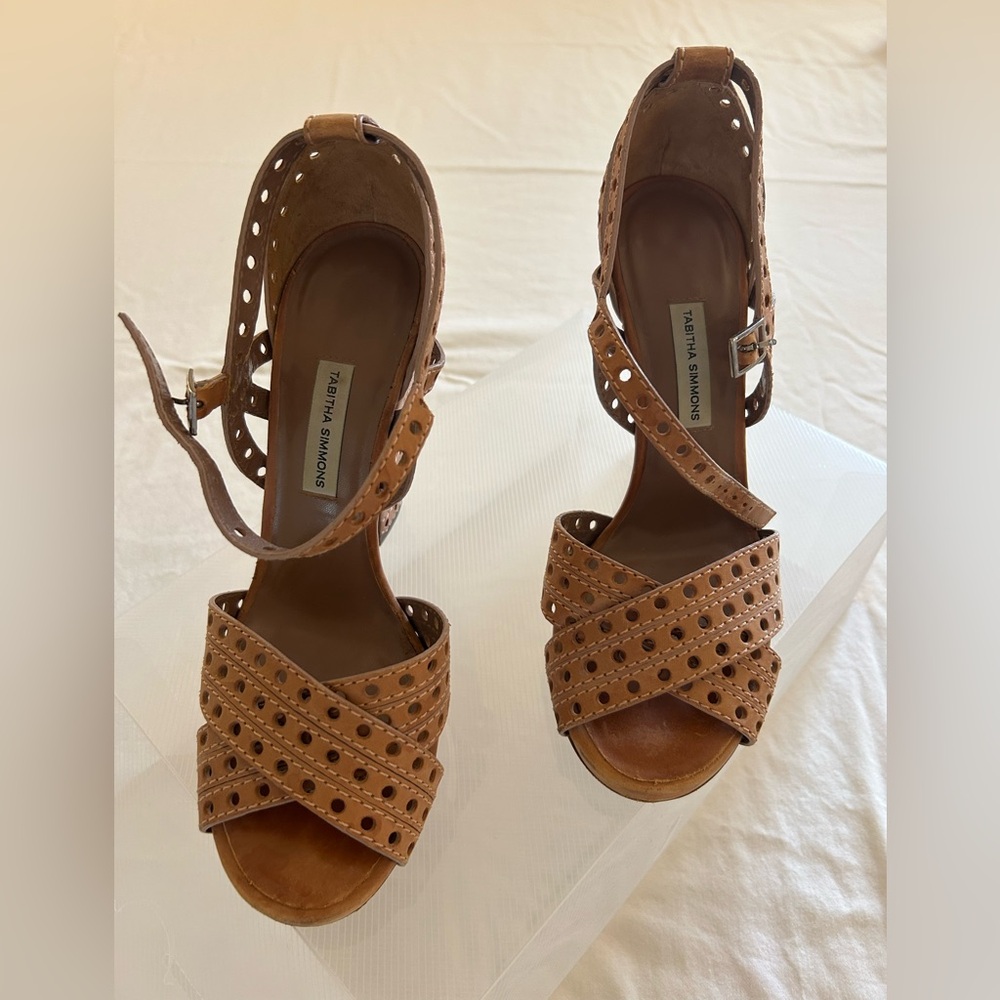 Tabitha Simmons Tan Leather Sandals